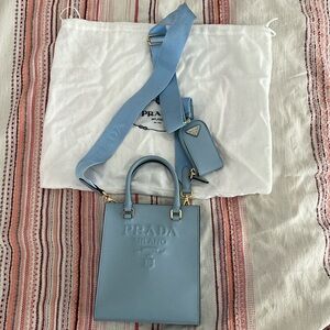 Prada mini crossbody tote 🩵
